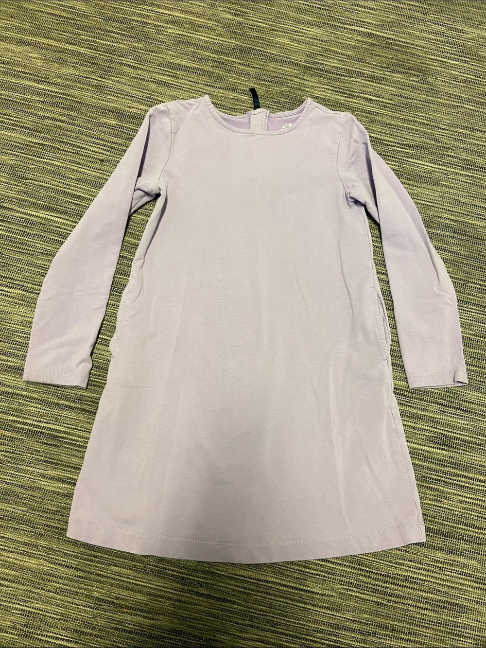 Primary Lavender Long-Sleeve Casual Knit Dress